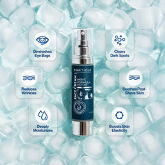 Particle crema para rostro hombre, aplicación suave y absorción rápida.
