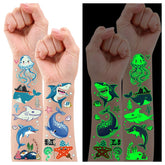 PARTYWIND tatuajes tiburón luminosos para fiestas y decoración nocturna