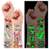 Partywind tatuajes luminosos para niños: dinosaurios, ideales para fiestas infantiles brillantes