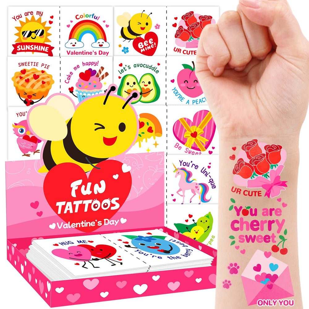 PARTYWIND ofrece tatuajes San Valentín 96 piezas para clase y fiesta.
