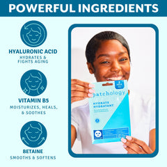 Patchology Hydrate FlashMasque: ácido hialurónico potencia la hidratación profunda.