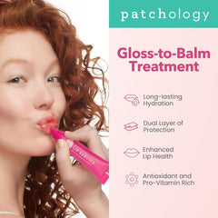 Patchology Lip Service hyaluronic-acid boosts moisture and comfort.