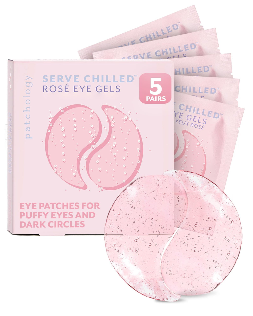 Patchology Serve Chilled Rosé parches oculares en empaque para cuidado rápido