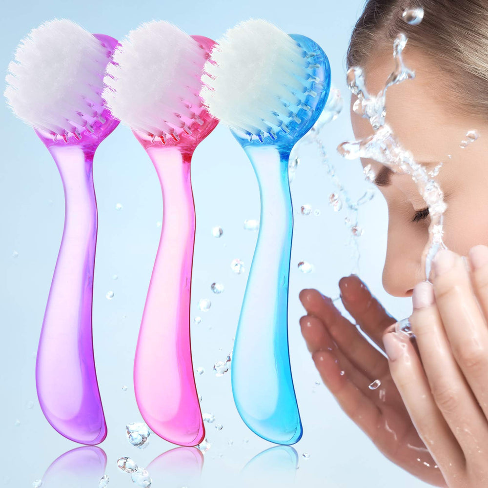 Patelai cepillo facial rosa con cerdas suaves para limpieza diaria