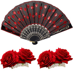 Patelai prendedor flor rosa rosal, accesorio para peinado con estilo vintage.