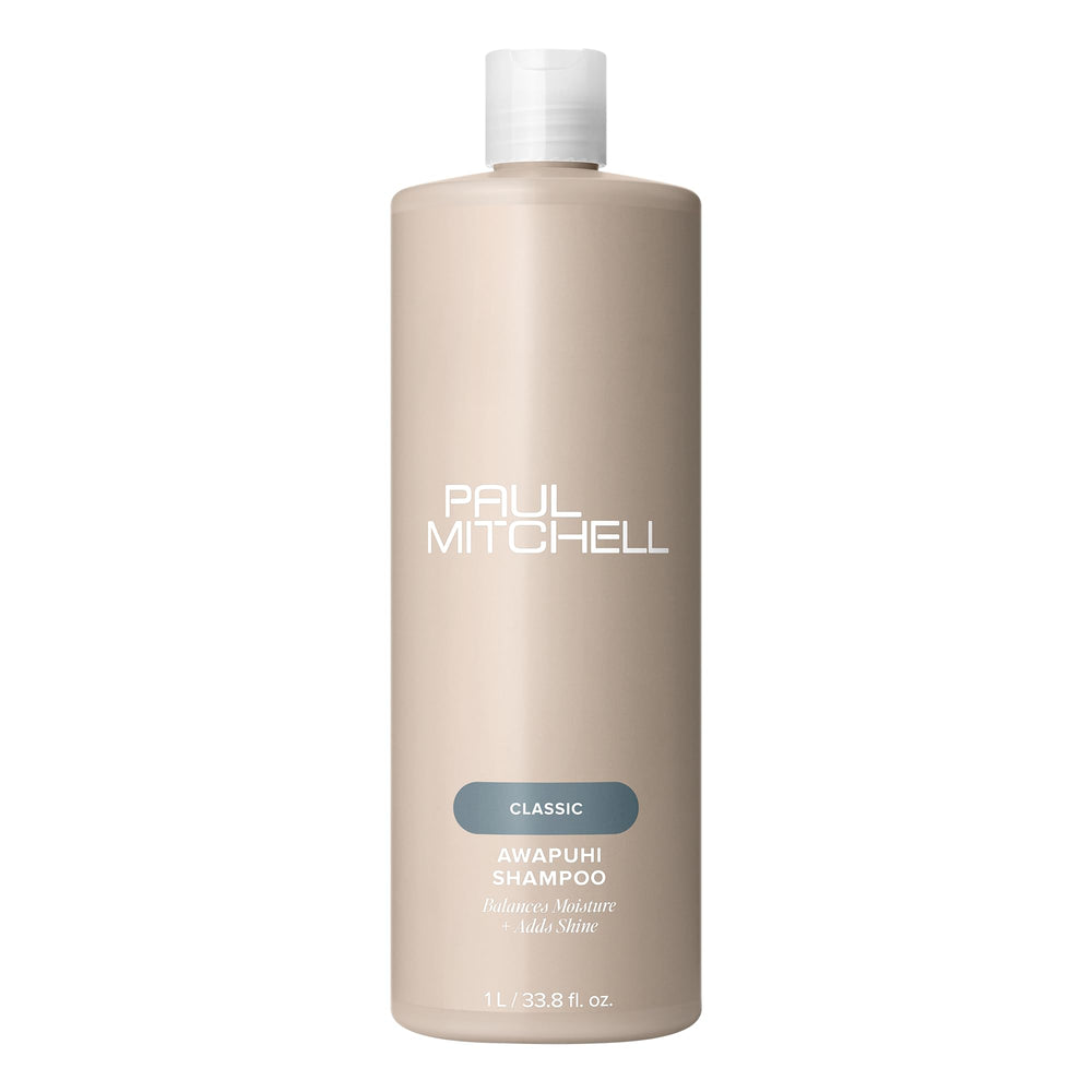 Paul Mitchell Awapuhi Shampoo: botella frontal con efecto limpiador y brillo.