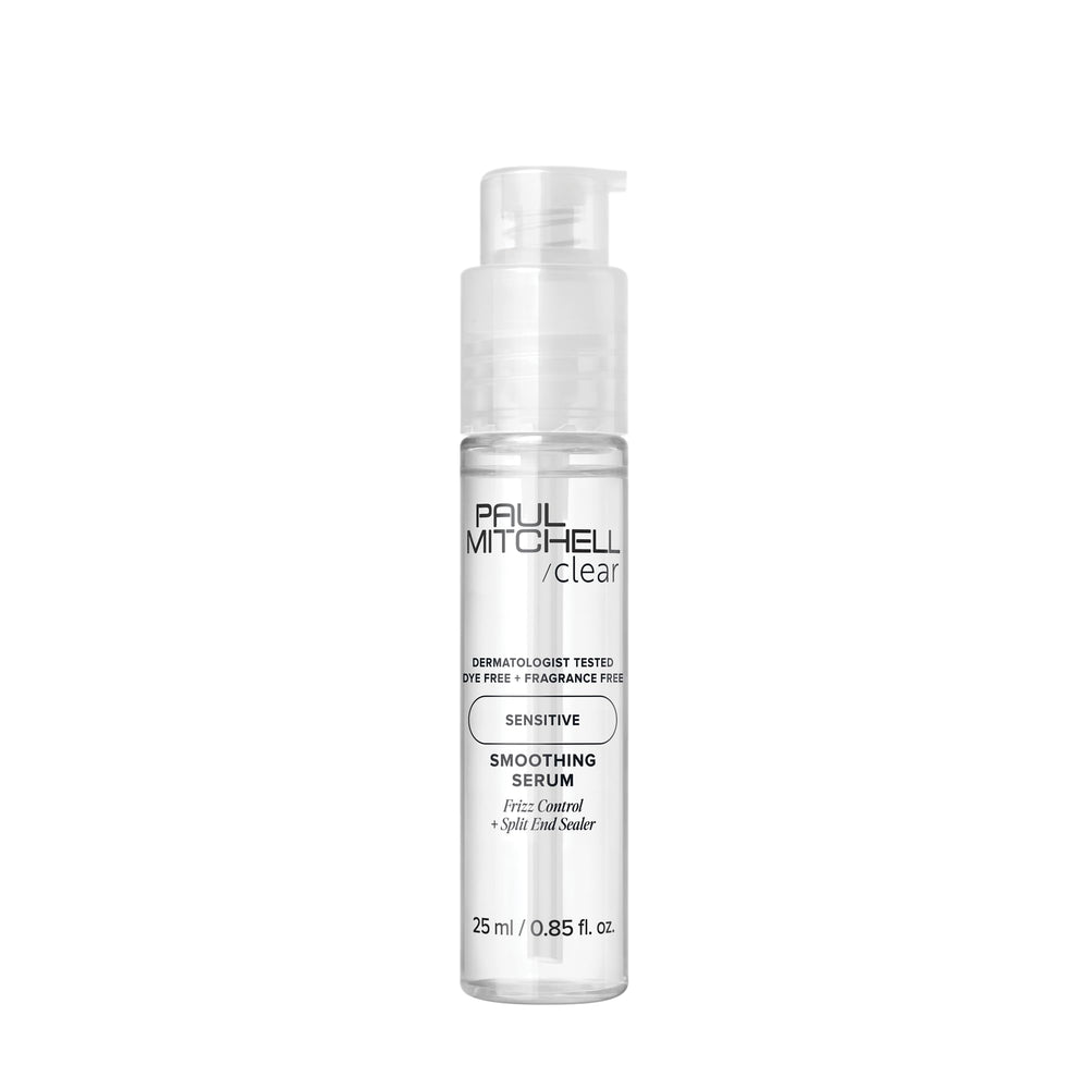 Paul Mitchell Clear Smoothing Serum, botella-chorro: brillo suave sin irritación.