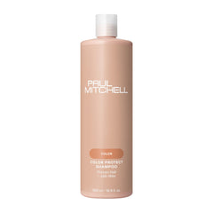 Paul Mitchell Color Protect Shampoo, botella elegante que protege el color y aporta brillo.