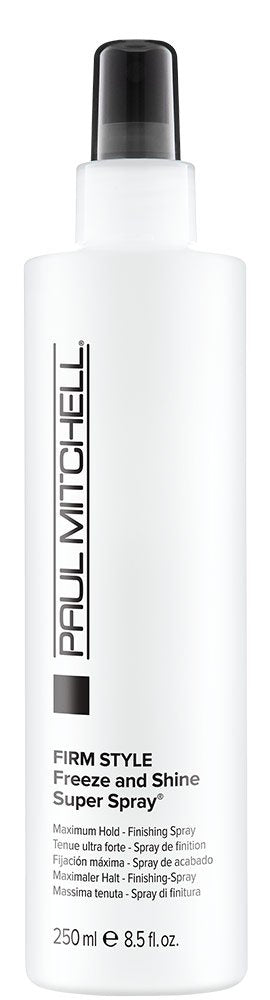 Paul Mitchell Freeze and Shine, botella para aplicar fijación duradera y brillo.