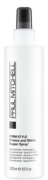 Paul Mitchell Freeze and Shine, botella para aplicar fijación duradera y brillo.