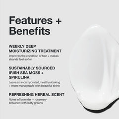 Mascarilla hidratante de Paul Mitchell, textura cremosa para cabello dañado.
