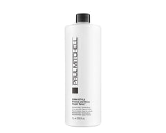 Paul Mitchell Freeze et Shine : bouteille montrant tenue et brillance.