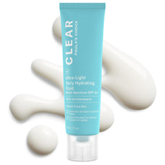 Paula's Choice CLEAR fluide ultra-léger SPF30 en flacon, peau sans brillance.