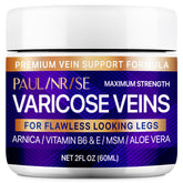 PAULINRISE crema para venas varicosas en piernas, mejora la circulación y apariencia.