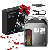 PAXA mini afeitadora eléctrica con cabezales imantados de dos anillos para un afeitado cómodo.