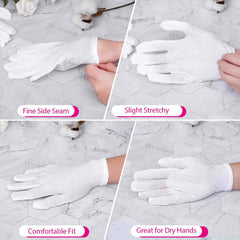 Guantes Paxcoo de algodón blancos, uso multiuso en arte y fotografía.
