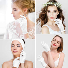 Guantes Paxcoo de algodón blancos, talla mediana, ajuste cómodo para uso diario.