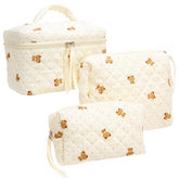 PAZIMIIK bolsa de maquillaje exterior acolchado para viaje con toque de lujo
