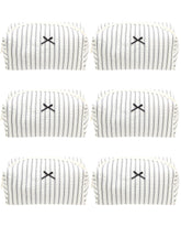 PAZIMIIK bolsa de maquillaje 6 piezas con diseño rayas negras, ideal para viaje organizado.