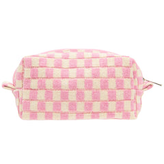 PAZIMIIK bolso maquillaje con diseño a cuadros, frente estable para uso diario
