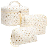 PAZIMIIK bolso de maquillaje grande acolchado de algodón, ideal para viajes y organización.