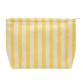PAZIMIIK bolsa de maquillaje grande con rayas amarillas para viaje y organización.