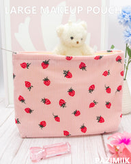 PAZIMIIK Bolsa de maquillaje con tela suave repelente de agua para viajes diarios