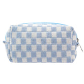 PAZIMIIK bolso de maquillaje a cuadros azul para organizar el bolso