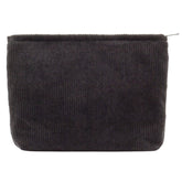 PAZIMIIK bolso de maquillaje grande de pana con cierre plateado, ideal para viaje