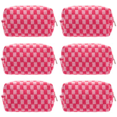 PAZIMIIK neceser maquillaje a cuadros, portátil y práctico para el bolso.