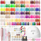 Peacecolor 83Pcs kit lampara UV para curar uñas rapidamente y durabilidad
