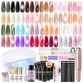 PEACECOLOR kit poligel de uñas de 52 piezas con taladro para uso en casa