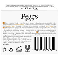 Pears jabón translúcido con glicerina, detalle de espuma hidratante