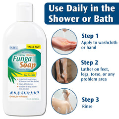 Pedifix FungaSoap – corps frais et hydraté après la douche quotidienne.