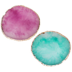 Pengxiaomei paleta de resina con borde dorado para manicura profesional.