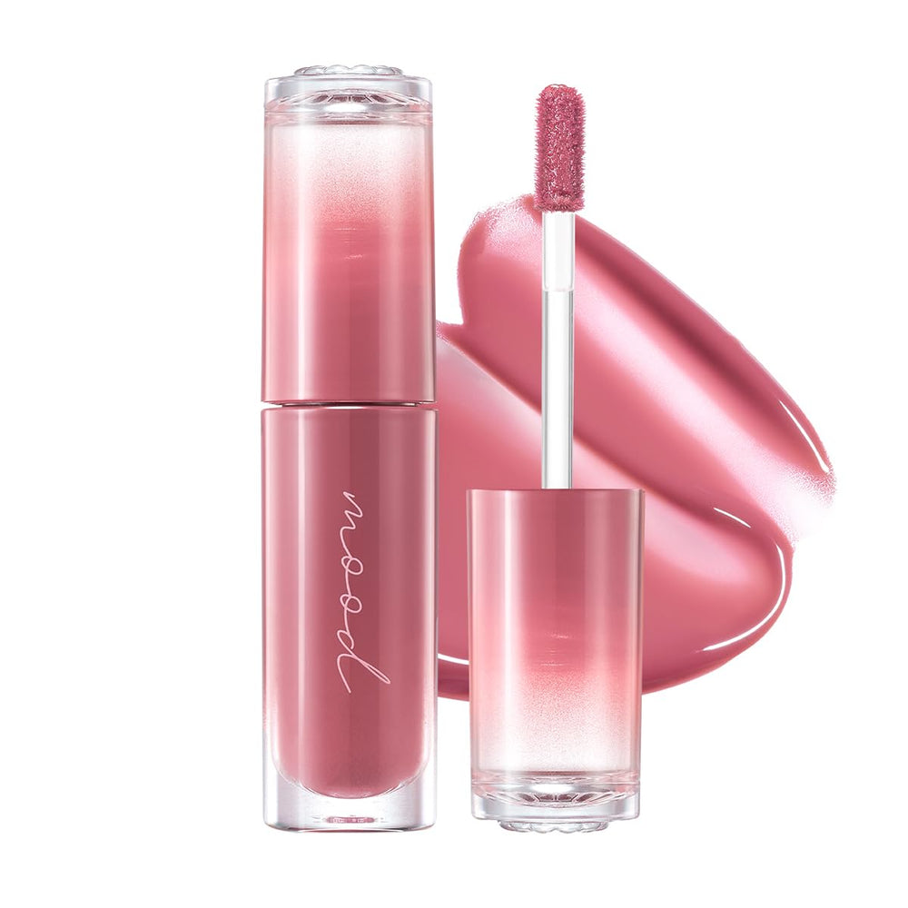 Peripera Ink Mood Glowy Tint bottle close-up highlighting moisture and shine