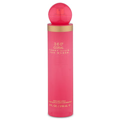 Perry Ellis 360° Coral, botella de bruma corporal para aroma floral y afrutado diario.