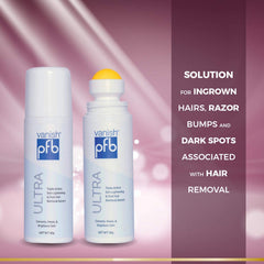 Aplicación roll-on de PFB Vanish Ultra para uso diario en la piel.