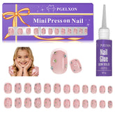 Uñas francesas 3D de PGELXON para niñas, acabado vistoso para fiestas.