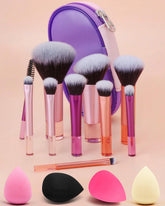 PGRODE Conjunto de pinceles mini para maquillaje, ideal para viajar y lograr un look completo.