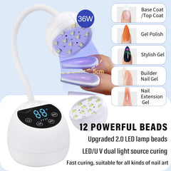 Phain Mini UV-LED, cuello articulado para dirigir la luz con precisión.