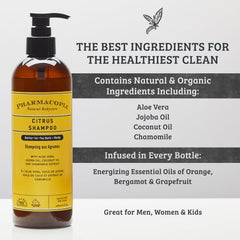 Pharmacopia Citrus Shampoo : application mains pour un lavage tonifiant des cheveux