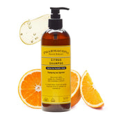 Pharmacopia Citrus Shampoo : bouteille ouverte pour une application rapide et fraiche