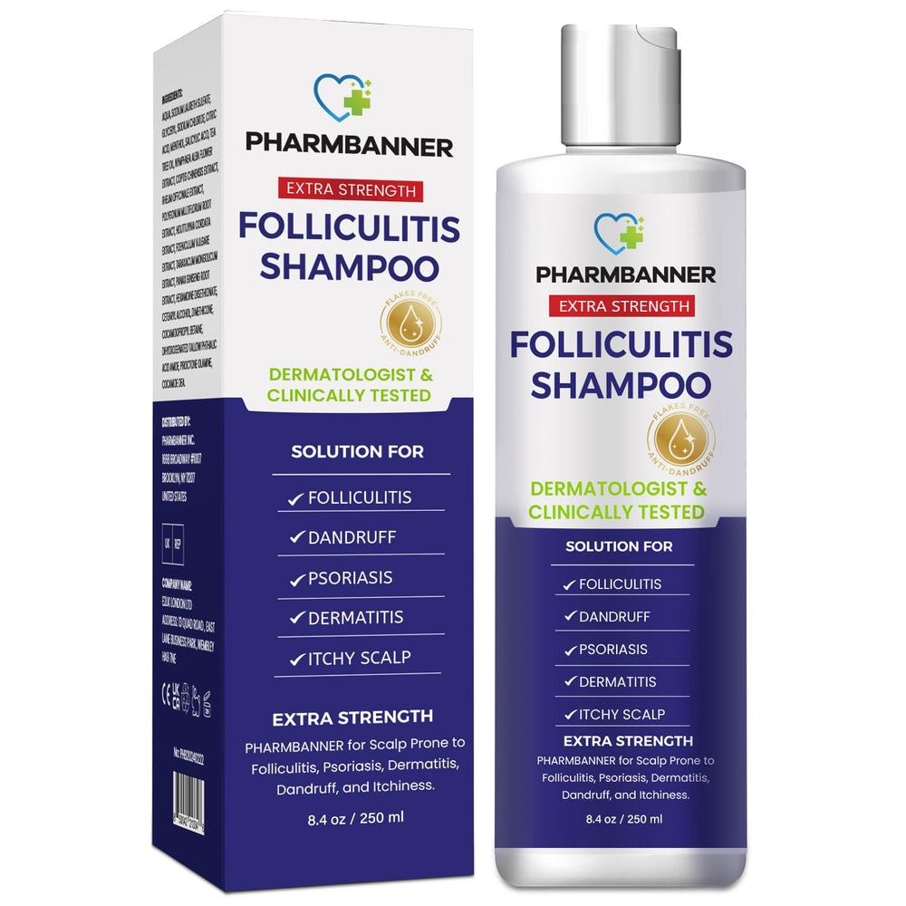 PHARMBANNER Shampoing antifongique – bouteille, soin ciblé pour cuir chevelu irrité.