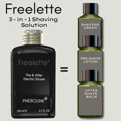 Pherolink Freelette evita obstrucciones del cabezal para un afeitado limpio y eficiente.