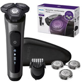 Afeitadora Philips Norelco 6600 en acción, motor potente para afeitado suave.