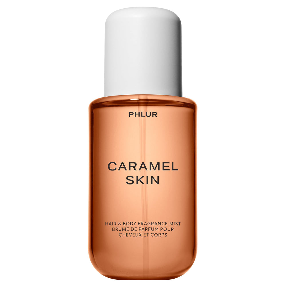 PHLUR Caramel Skin: botella lista para aplicación diaria de fragancia envolvente.