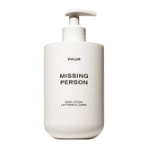 PHLUR Missing Person Lotion emballage élégant et diffusion délicate du parfum