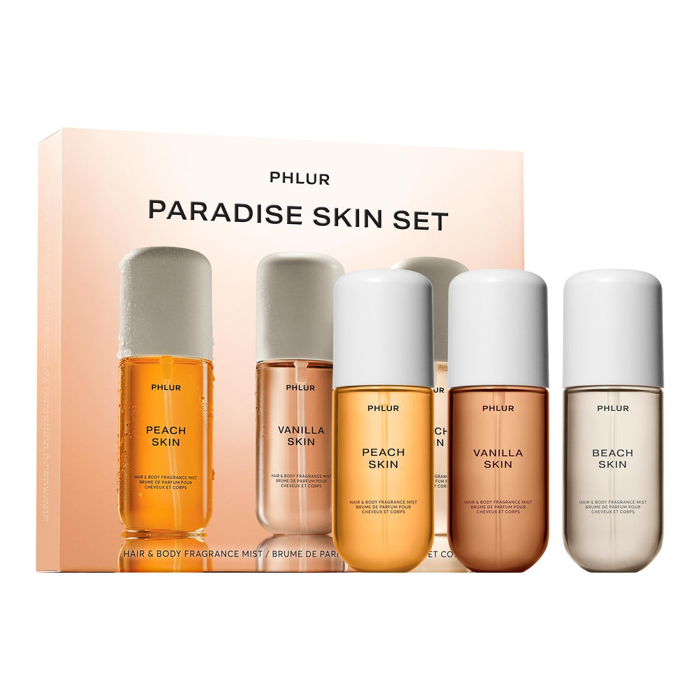 PHLUR Paradise Skin Set en caja regalo, ideal para regalar y descubrir fragancias.