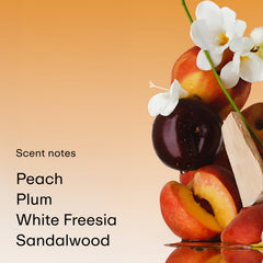 Vista del atomizador de PHLUR Peach Skin Body Mist ideal para capas sutiles.